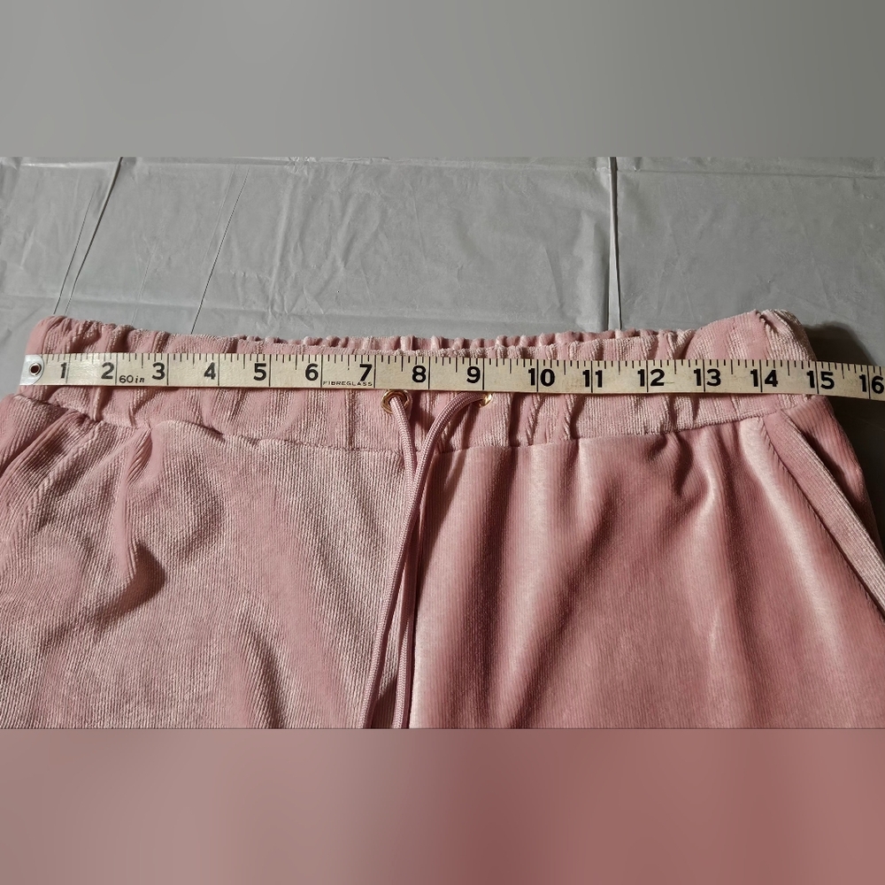 Truth by Republic Pink Velour Jogger Pants with Drawstring Waist Size Medium - Picture 10 of 14